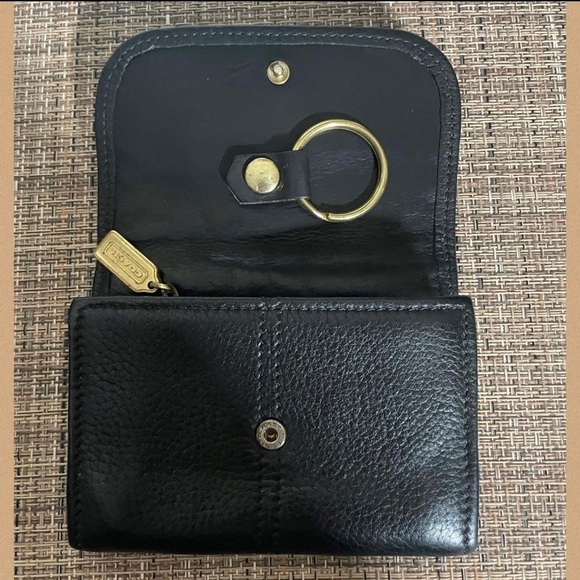 Vintage Coach Black Multi-Function Purse Natural Grain 4974 - Picture 4 of 9